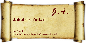 Jakubik Antal névjegykártya